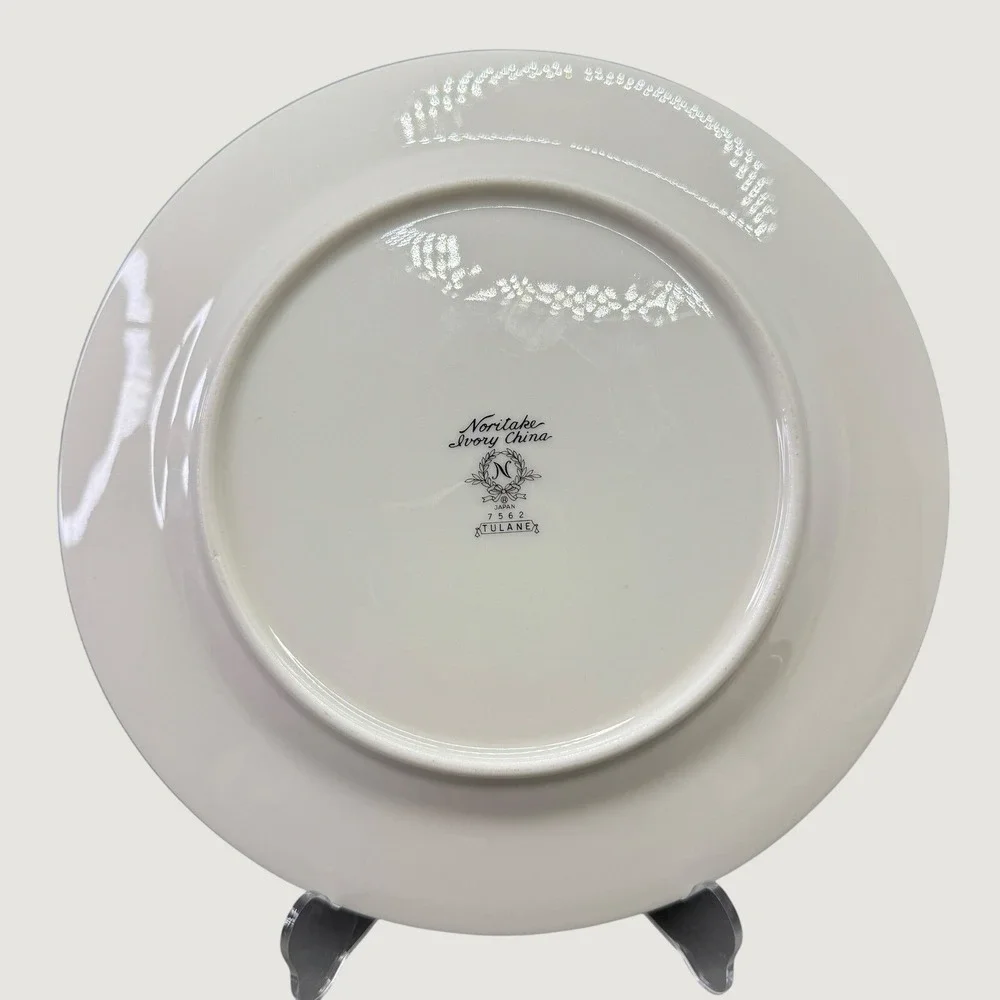 Noritake Japan Ivory China‎ Tulane 7362 Salad Plate 8-1/4 Gold Rim Embossed VTG